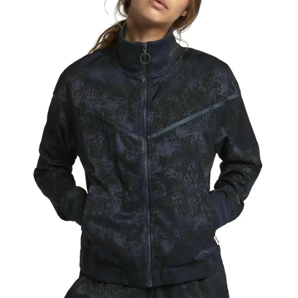 Nike full zip jacquard navy jacket, size M